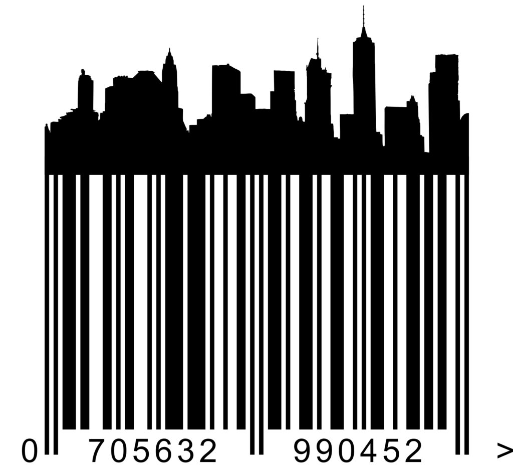 city barcode artwork
