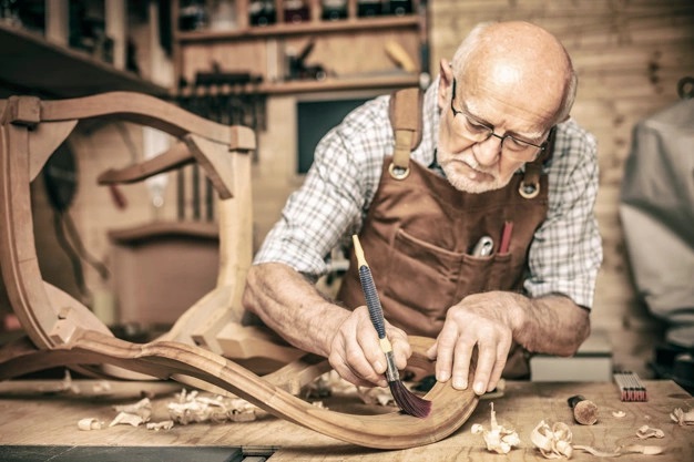 Man crafting a chair